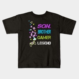 Son Brother Gamer Legend, Gifts For Teen Boys Gaming Kids T-Shirt